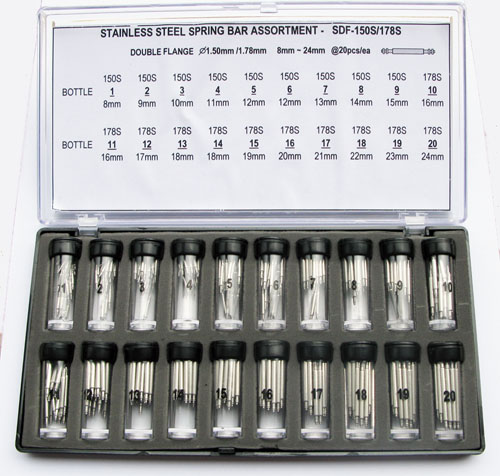 stainless steel spring bar assortment