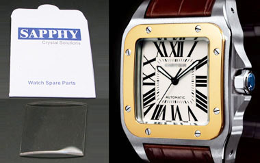 Cartier Santos 100 W2020007 repair sapphire crystal