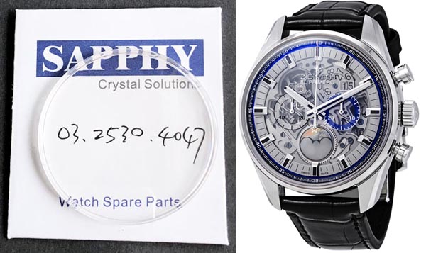 Zenith El Primero Chronograph 03.2530.4047 repair crystal