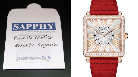 Franck muller Master Square repair crystals 6000 6002