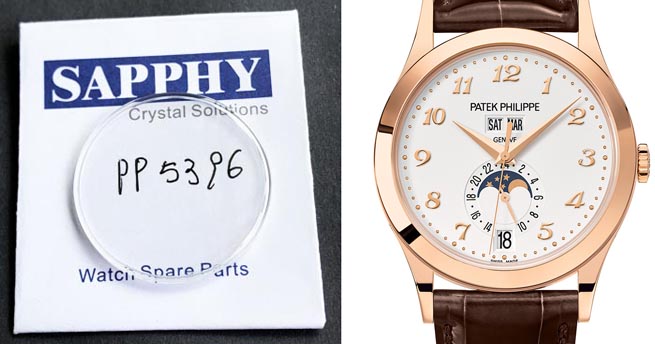 Patek Philippe 5396 repair sapphire crystals